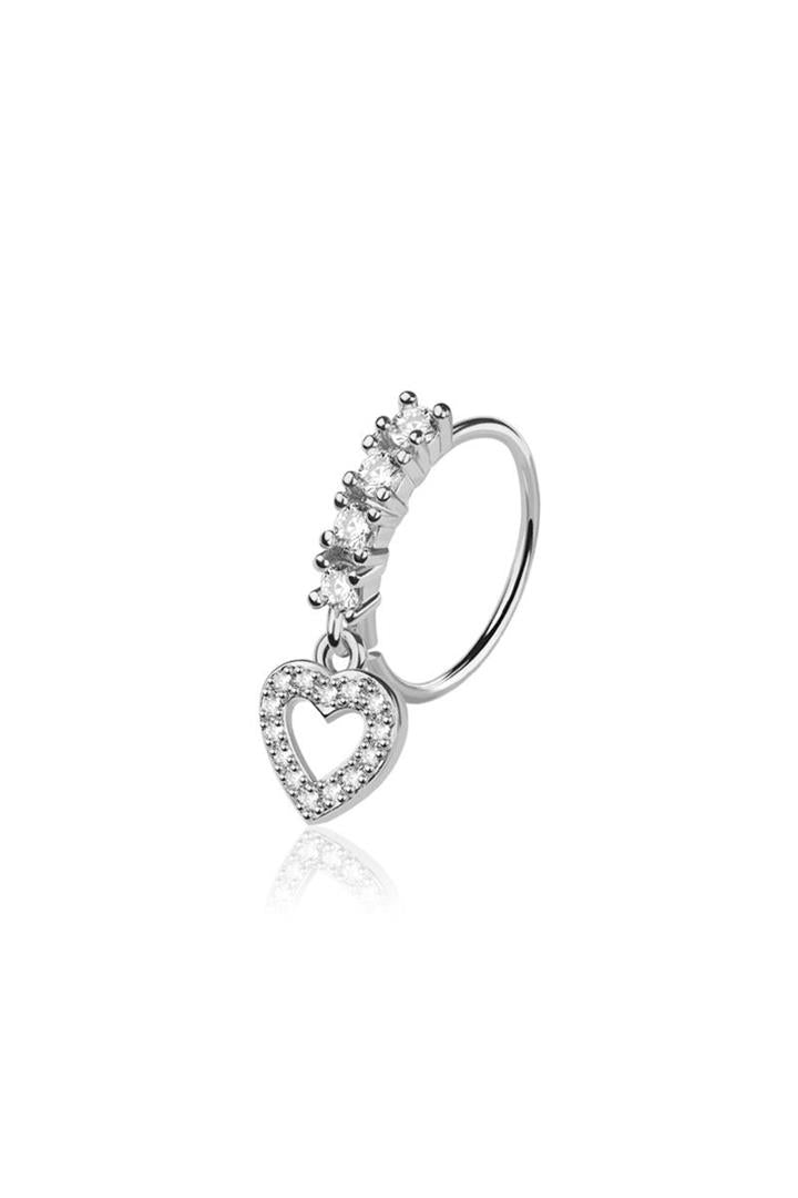 20G HEART DANGLE ROUND NOSE HOOP (9MM)